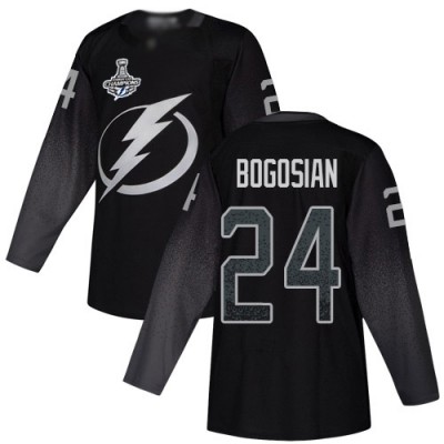 Adidas Tampa Bay Lightning #24 Zach Bogosian Black Alternate Authentic 2020 Stanley Cup Champions Stitched NHL Jersey